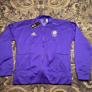 Adidas Orlando City Soccer Purple Zip-Up Zne Anthem Jacket Mens Size Medium New